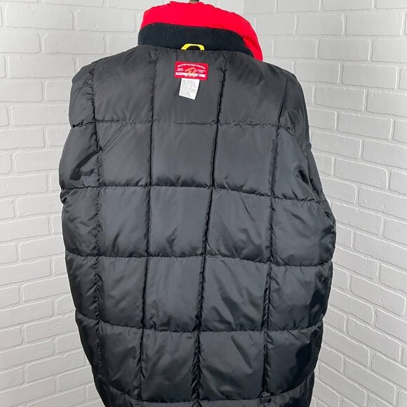 Marlboro Coat Men Large Red Black Anorak Zip Quilt Duck Down Nylon Jacket VTG‎ - Picture 6 of 13